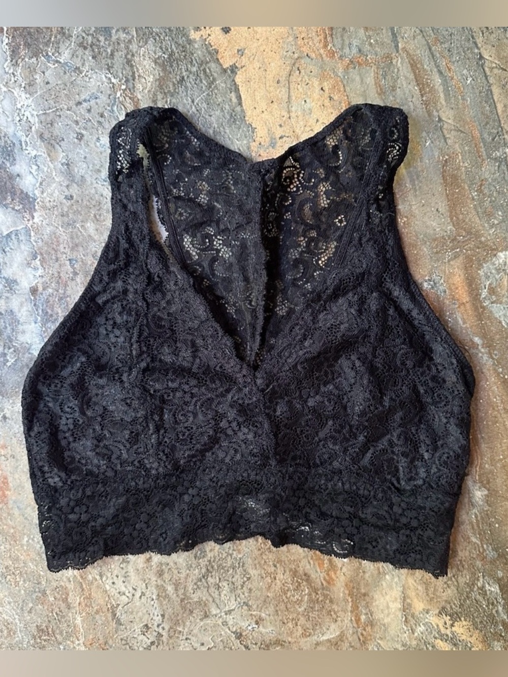 Soma Bralette Lace Racerback Women’s Size Medium Black Intimates Chic